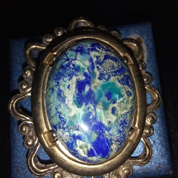 ♥️🤗GORGEOUS!/ BLUE GEMSTONE BROOCH 😍💗 - Picture 12 of 12